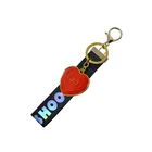 promotion custom woven textile fabric embroidery keychain