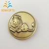 Zinc alloy plating Gold antique animal commemorate custom metal lion challenge coin