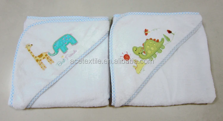 pure cotton terry white color newborn baby hooded wrap towel