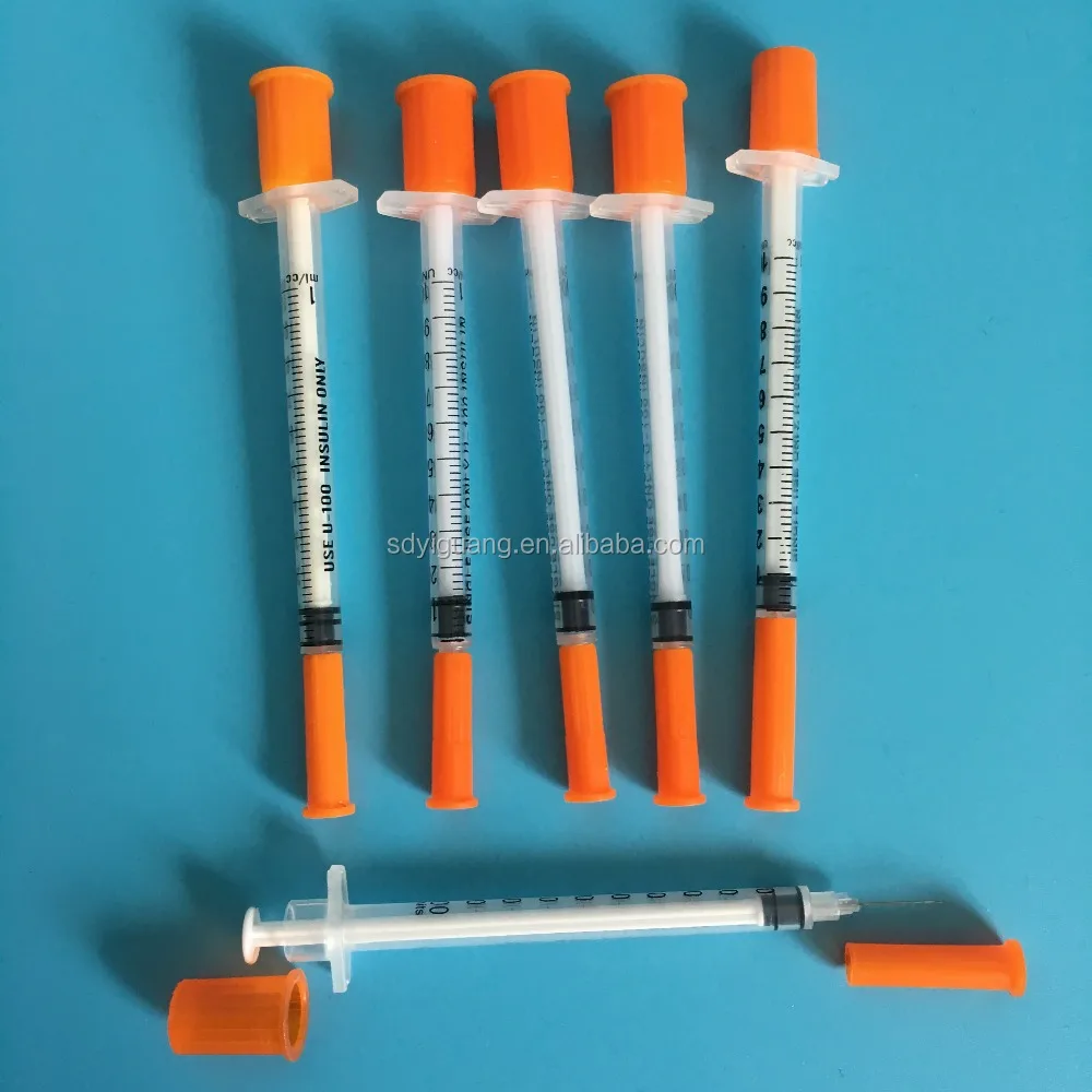 Jeringa de insulina con agujas/1 ml jeringa utilizada para la insulina/CE ISO13485/ISO9001/FSC/CFDA