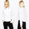 New fashion White Ruffle Front formal Shirt for women