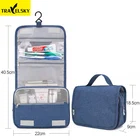 Travelsky Custom large capacity black makeup cosmetic travel hanging toiletry bag
