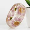 Pressed dried real flower clear resin bracelet bangle for women