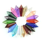Free Shipping Mix color 38mm 50pcs icicle parts crystal u-drop pendants for chandelier jewelry