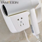 Professional Hotel Equipment Electric Wall Mounted Hair Dryer With Socket