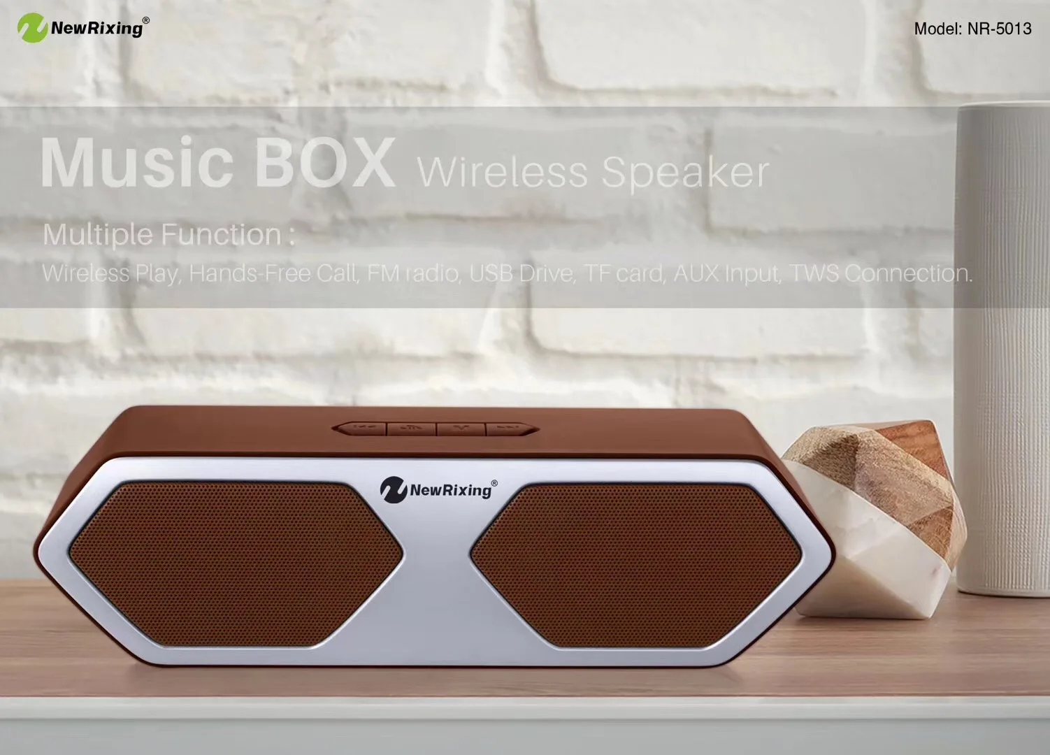 NR-5013 custom music box tws bluetooth speaker with handsfree new design - ANKUX.COM