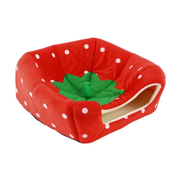1pc Soft Strawberry Pet Igloo Dog Cat House Kennel Doggy Fashion Cushion Basket Newest hot search