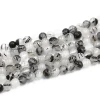 Natural Gemstones Cabochon Round Loose Black Rutilated Quartz Beads Crystal Beads