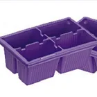 PS Plastic Plant Nursery Tray 4 Holes Mini Seedling Tray