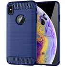 For iPhone XS TPU Phone case Soft Rubber Carbon Fiber Cell Phone Case