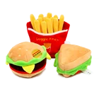 Fast food shape plush toy for dogs : squeaky hamburg/sandwich/french fries/Popcorn for pet