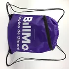 Purple Promotional Zippered Draw Pull String Cute Drawstring Backpack Bag