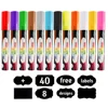 Liquid Chalk Markers -10 Pack Neon Color pens With 24 Chalkboard Labels.Reversible Bullet And Chisel Tip Glass chalk marker pen