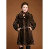 Elegant Ladies Long Mink Fur Coat Full Skin Brown & Black Mink Overcoat mink coat price