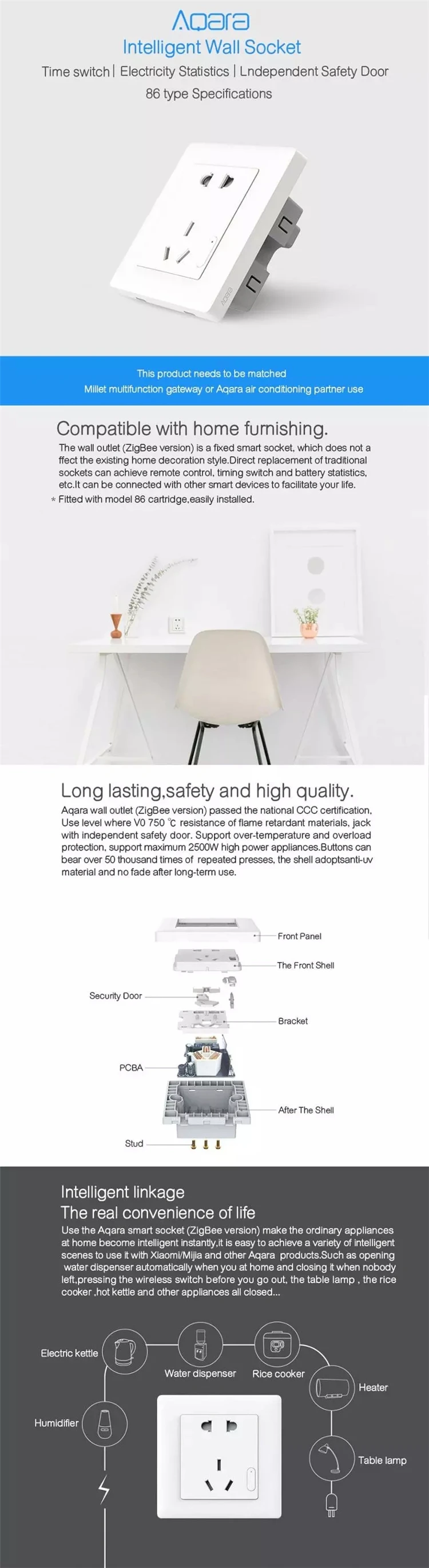 Aqara new devices homekit zigbee protocol smart outlet plug - ANKUX.COM