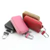 Custom small zipper car key pouch leather Litchi Pattern key wallets genuine leather smart key holder