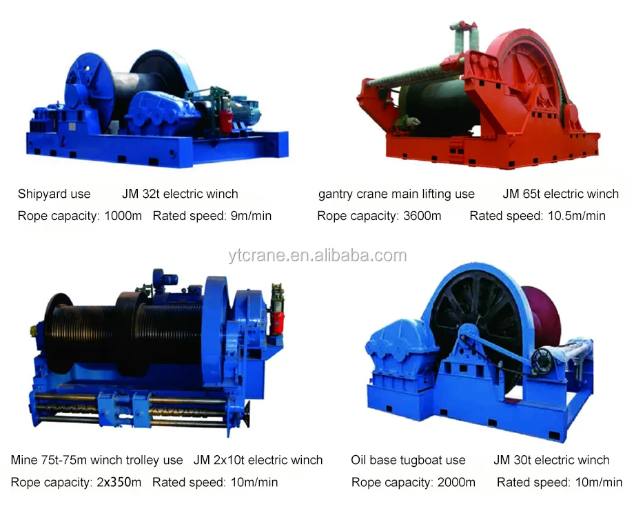 220v 3 tons high speed light duty ac electric winch for installation