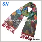 Latest fashion digital print floral silk shawl