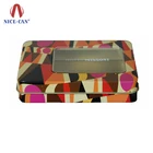 Empty metal gift card tin box with clear window