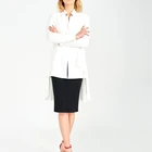 Fashion custom plain white trench coat dress for women