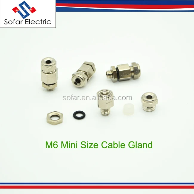 CE IP68 Mini Small Size M6 Brass Cable Gland