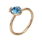 15368 xuping saudi gold jewelry 18k aquamarine ring crystals from Swarovski, 18k gold jewelry