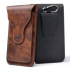 PULOKA Leather Mobile Phone Case Wallet, Universal Shock Absorption PU Phone Bag Pouch Case Cover with Belt Loop Holster