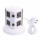 230V 13 Amp CE Vertical Power Plug and Tower Shape Extension Socket USB Outlet UK