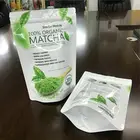 Biodegradable Stand Up Pouch Mylar Aluminum Foil Bag With Zip Lock For Matcha Tea Powder Packaging