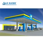 Steel Structure for Customized Cost-Effective Easy Assembly Bolt joint Petrol Station Canopy