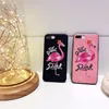 Korean Style Lovely Flamingo Cross Stitch Leather PU Cell Phone Case for iphone
