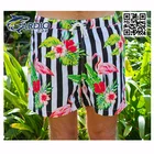 100% polyester mens striped swim 4 way stretch board shorts