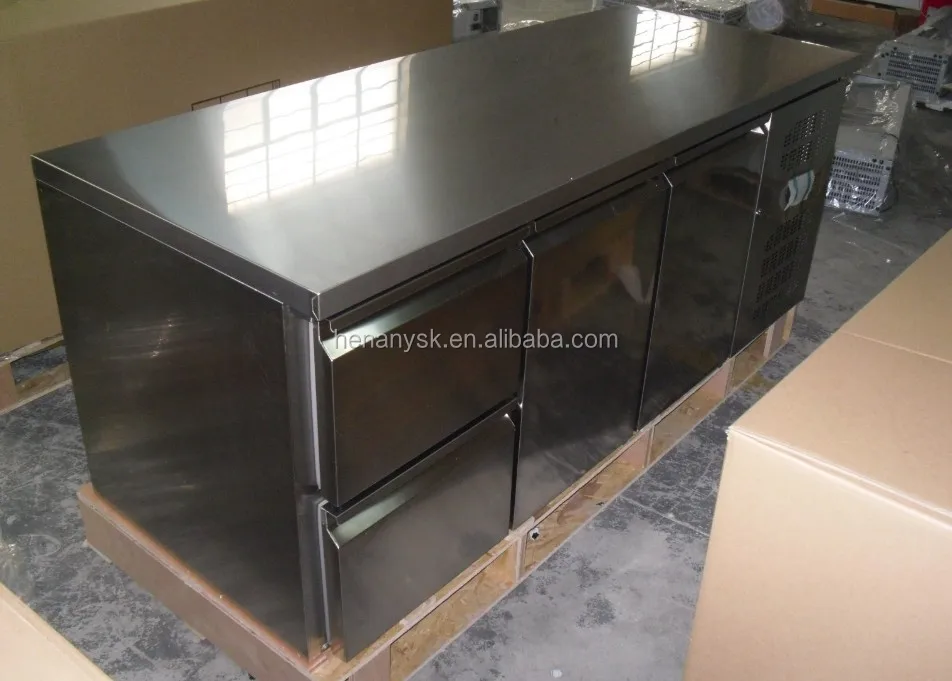 Commercial Horizontal Stainless Steel Air Cooling Refrigerator Drawer Cabinet Refrigerated Table Console