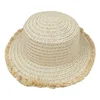/product-detail/summer-flat-top-straw-hat-womens-boater-hats-fray-edges-brim-sun-cap-casual-caps-62060820737.html