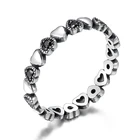 Connected By Love Heart Ring 925 Sterling Silver Ring With Black Diamond