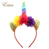 children hair accessories party ball girls whimsicial floral headband flower ribbon horn cat ear birthday unicorn hairband