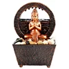 Wholesale Resin indoor table decor budas Fengshui mini Buddha statue resin water fountain with stone