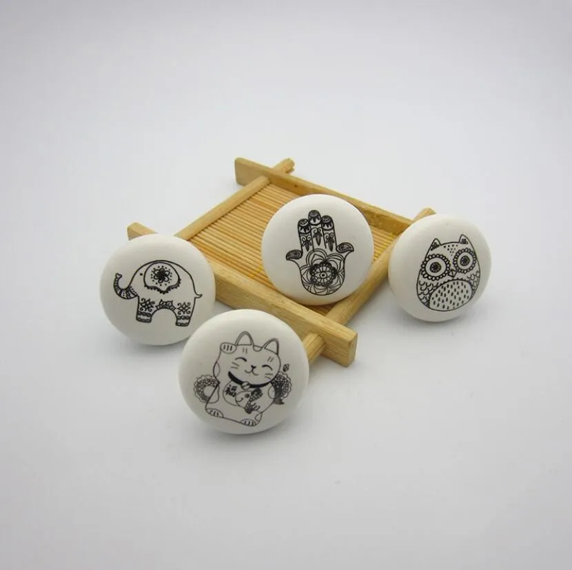 Various Elegant White Ceramic Furniture Door And Drawer Knobs And