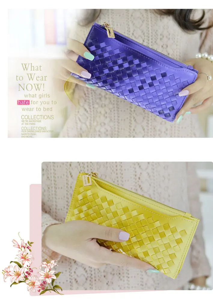 gradient woven wallets for women