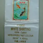 cotton white shirting jumping fish fabric
