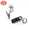 Silver Double Hole Metal Badge Clips with PVC Straps ID Strap Clip Adapter ID Badge Clips