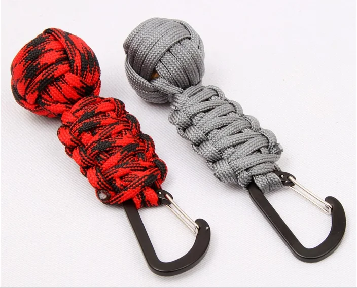 Multifunctional Braided Paracord Keychain With Compass Opener Outdoor