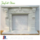 Decorative Flower Marble Round Fireplace Mantels Surrounds