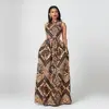 OEM ODM Custom African Clothing Was Print Maxi Dresses For Women