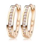 RINNTIN OME34 Women Jewelry Wholesale Factory Copper Cubic Zircon Hoop Earrings Jewelies