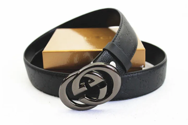 Hot Top Grade Black Real Genuine Pattern Leather Classic Designer Mens Casual Belt Black Metal Buckle Luxury Men Gift Belts
