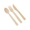 Disposable bamboo kitchenware Cutlery - 255pc Set - 85 Forks, 85 Spoons, 85 Knives - Natural, Eco-Friendly, Biodegradable