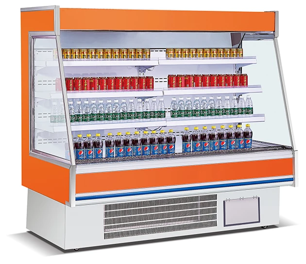 Supermarket Open Use Refrigerated Display Beverage Vegetable Fruit Fridge