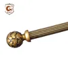 European style double wooden curtain rod with ball finial