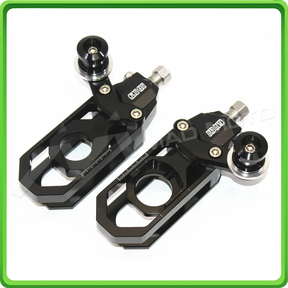 Motorcycle Chain Tensioner Adjuster with bobbins kit for Yamaha R6 YZF-R6 2006 2007 2008 2009 2010 2011 2012 Black (4)